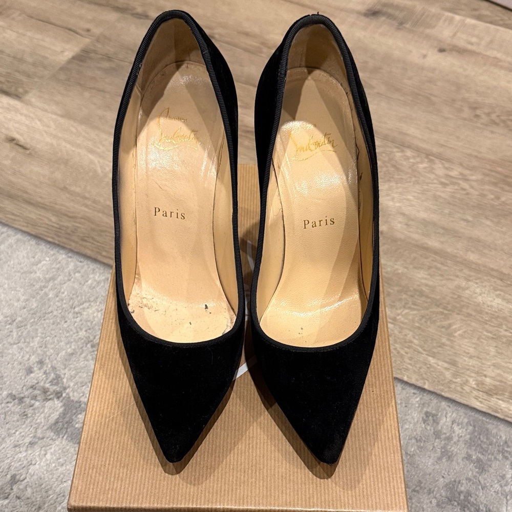 Christian Louboutin Velvet Black Women's Pumps